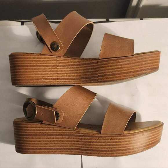 Blowfish Malibu Brown Platform Faux Leather Sandals Size US 7.5. - Picture 5 of 5